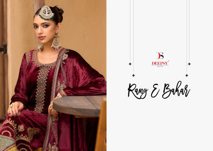 Rang E Bahar Deepsy Viscose Velvet Suits Manufacturer India
