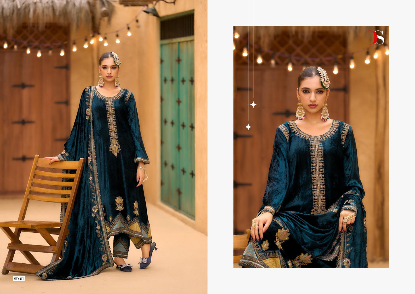 Rang E Bahar Deepsy Viscose Velvet Suits Manufacturer India