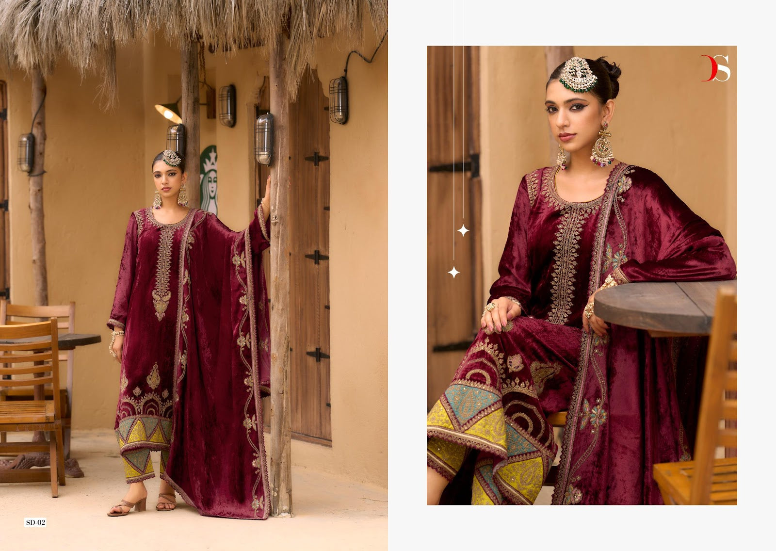 Rang E Bahar Deepsy Viscose Velvet Suits Manufacturer India