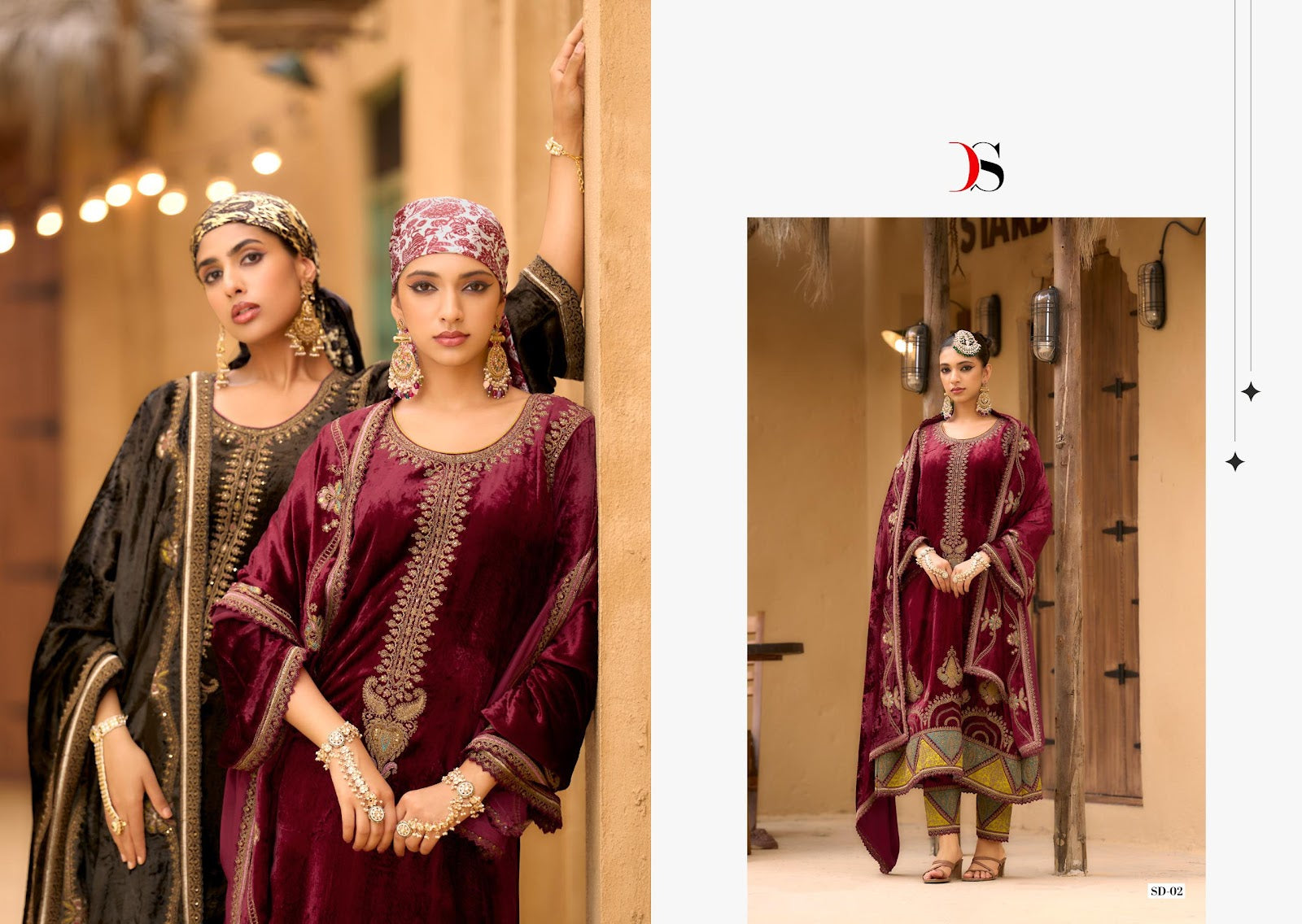 Rang E Bahar Deepsy Viscose Velvet Suits Manufacturer India