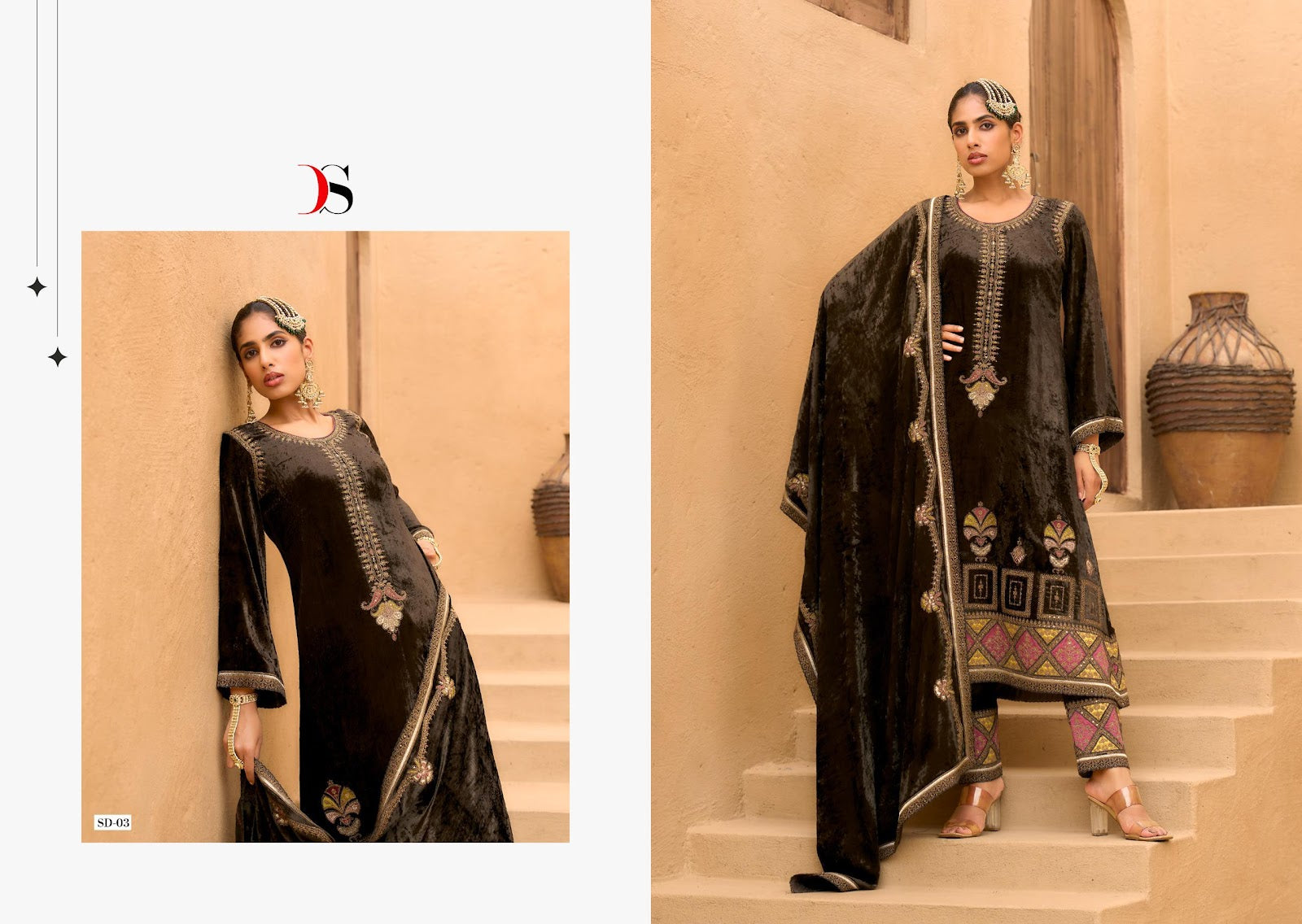 Rang E Bahar Deepsy Viscose Velvet Suits Manufacturer India