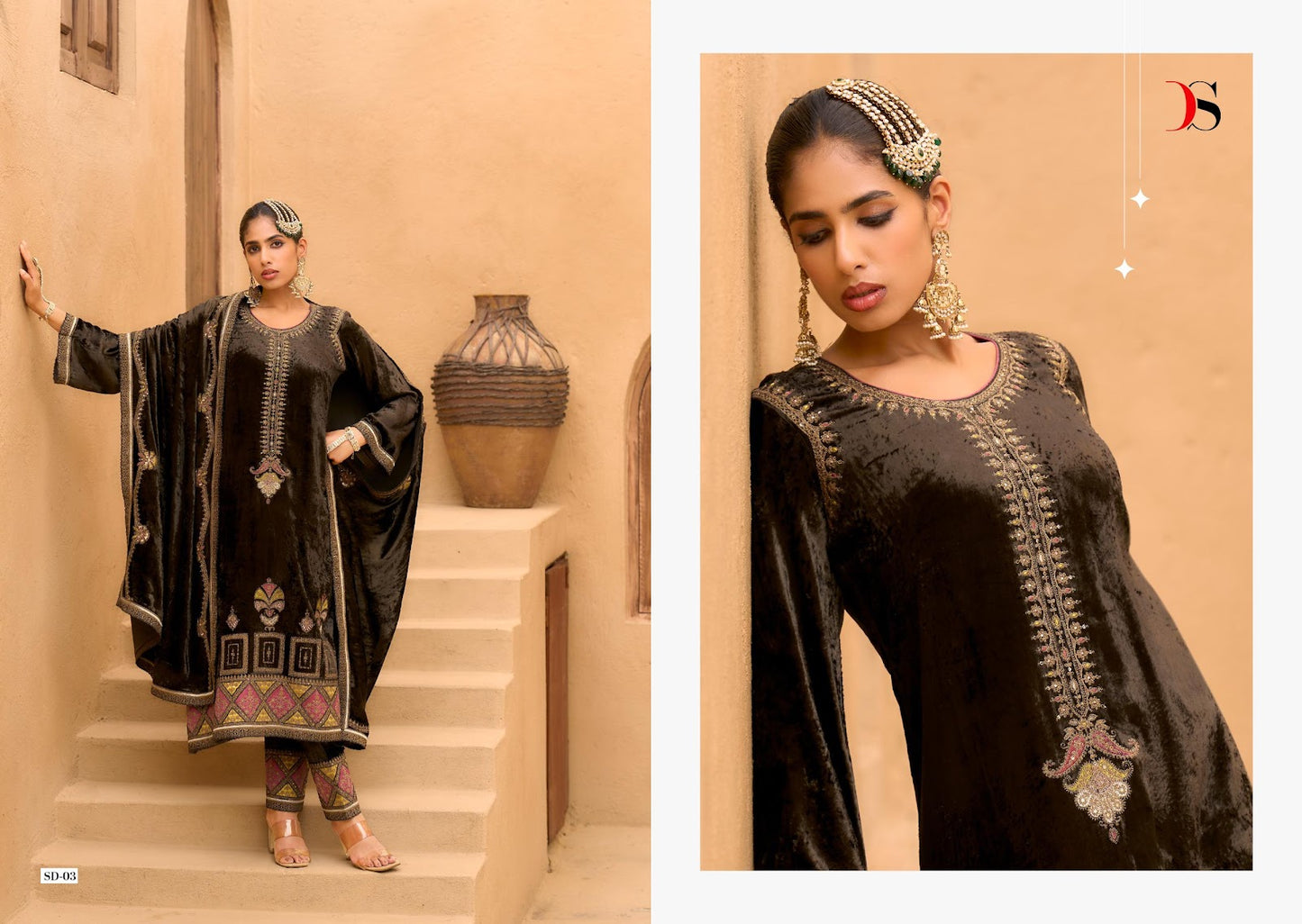 Rang E Bahar Deepsy Viscose Velvet Suits Manufacturer India