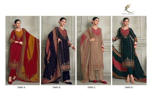 Rang E Haya 55691 Rakhi Fashion Bemberg Silk Pakistani Salwar Suits Exporter