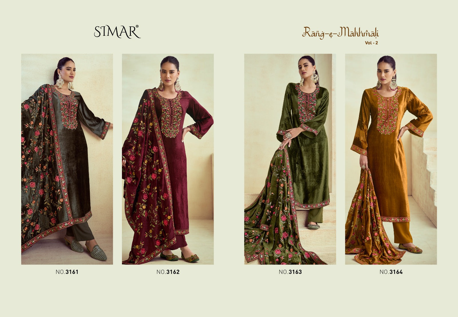 Rang E Makhmali Vol 2 Simar Viscose Velvet Suits Wholesale Price