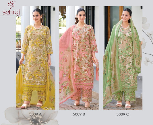 Rang E Summer 5009 Sehraj Soft Cotton Plazzo Style Suits Exporter