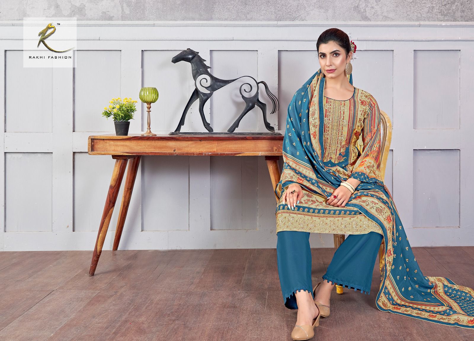 Rang E Tyauhaar Rakhi Fashion Pure Bemberg Pant Style Suits Wholesale Price