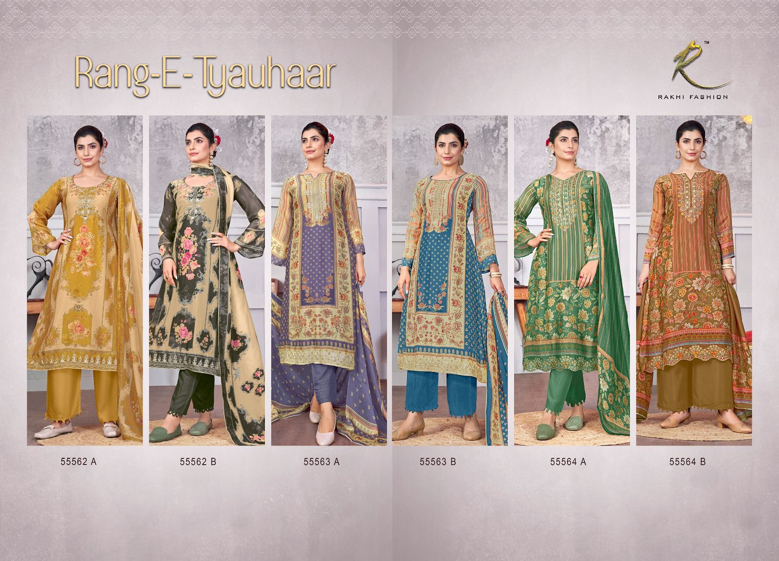 Rang E Tyauhaar Rakhi Fashion Pure Bemberg Pant Style Suits Wholesale Price