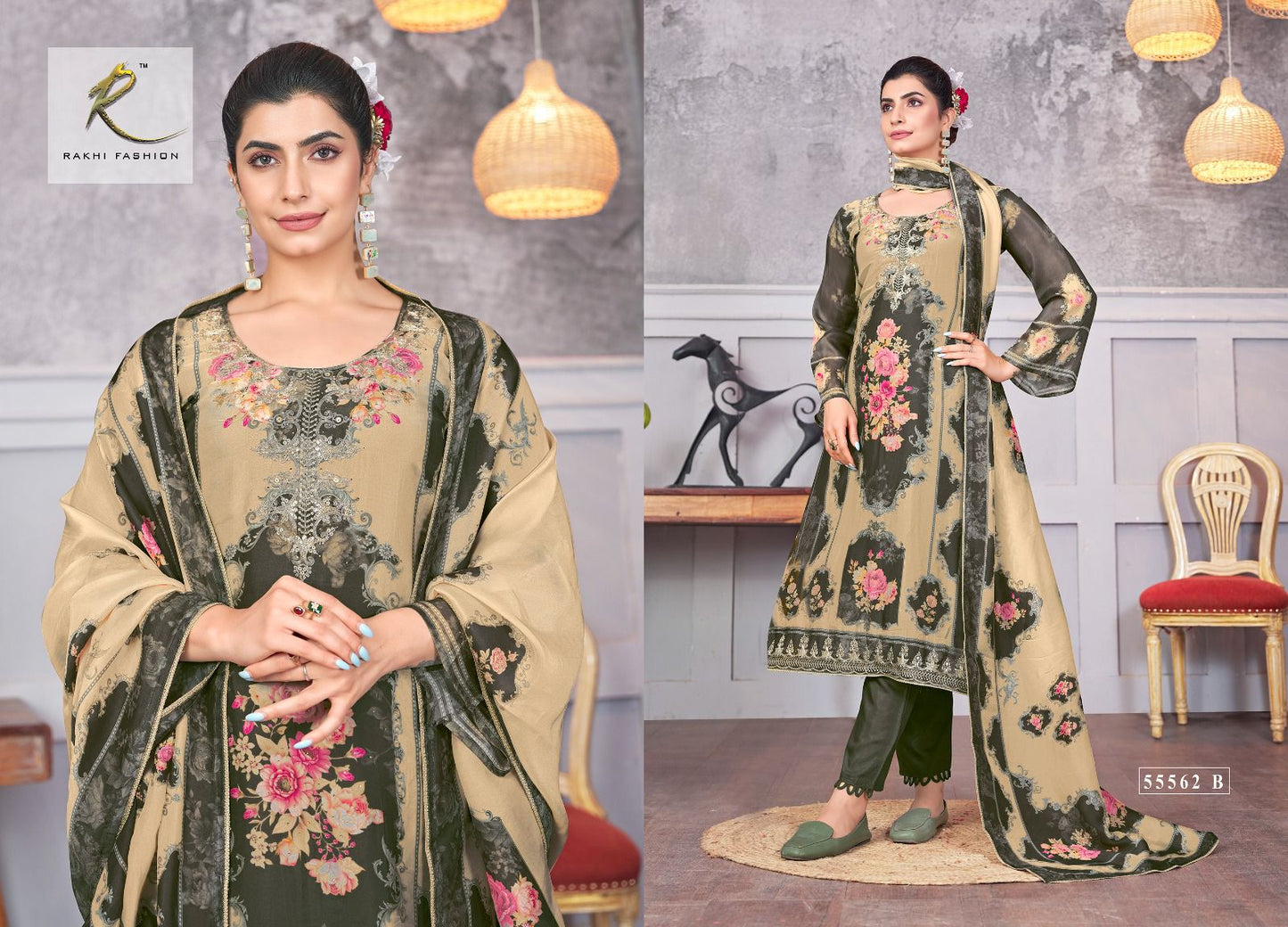 Rang E Tyauhaar Rakhi Fashion Pure Bemberg Pant Style Suits Wholesale Price