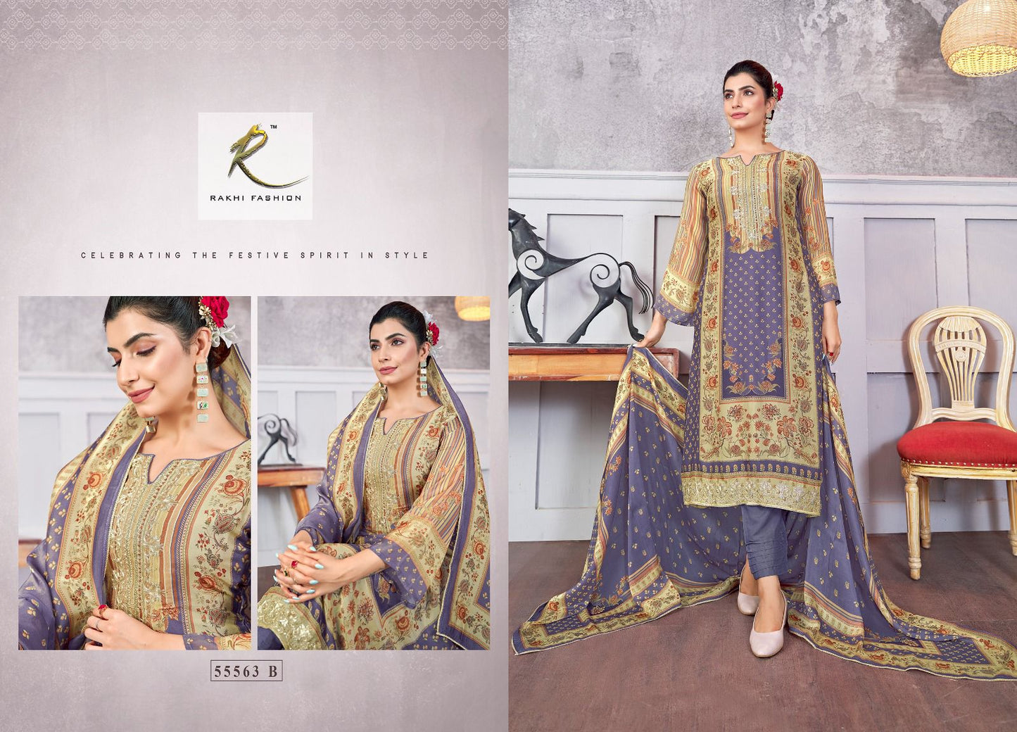 Rang E Tyauhaar Rakhi Fashion Pure Bemberg Pant Style Suits Wholesale Price