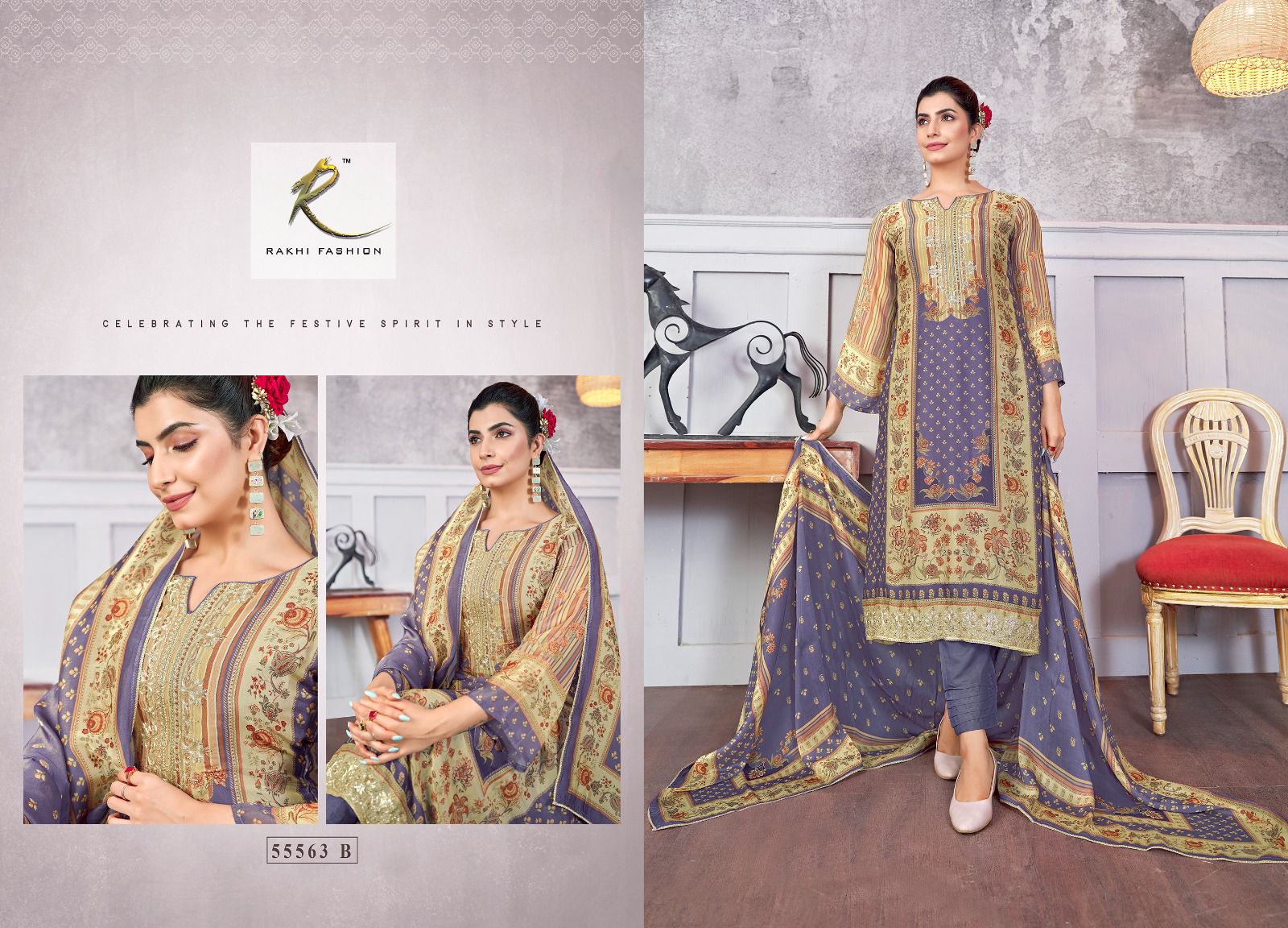 Rang E Tyauhaar Rakhi Fashion Pure Bemberg Pant Style Suits Wholesale Price