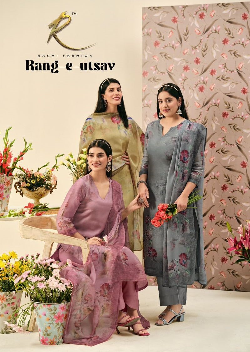 Rang E Utsav Rakhi Fashion Organza Pant Style Suits Wholesaler Gujarat