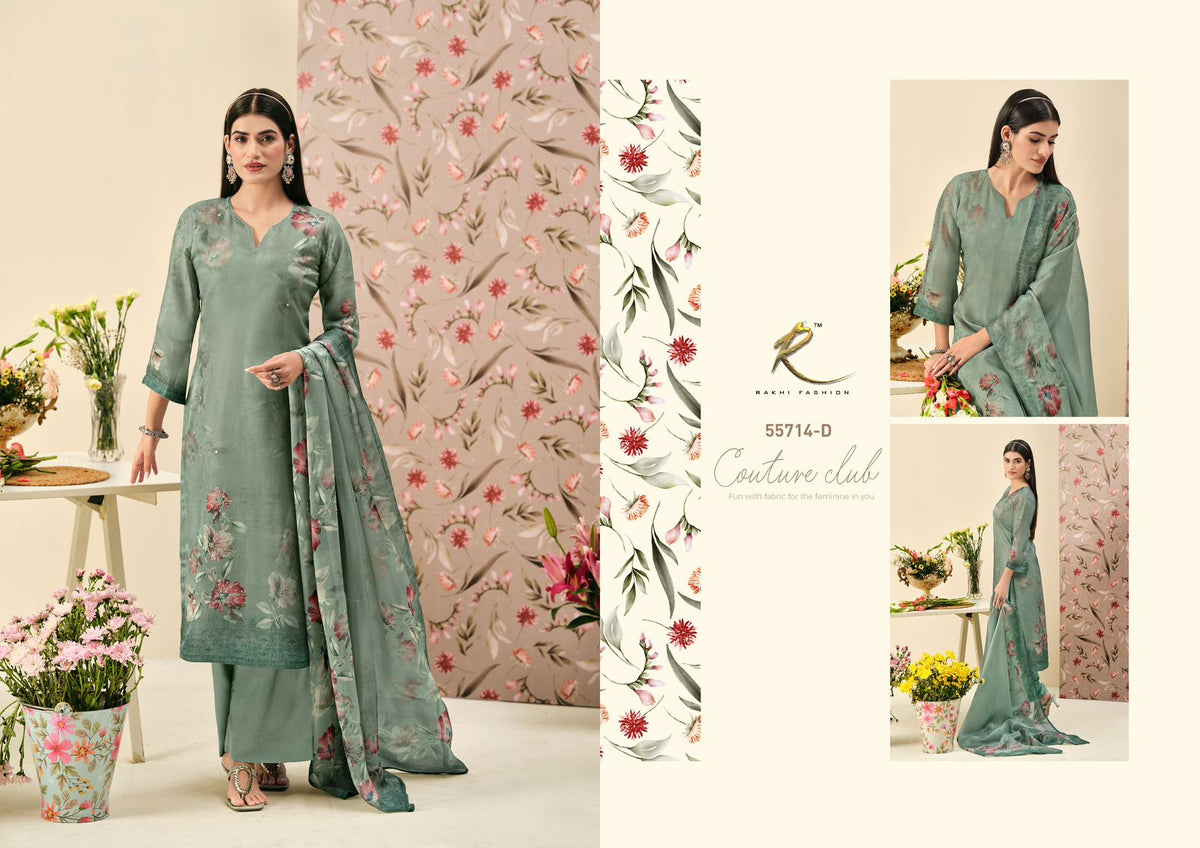 Rang E Utsav Rakhi Fashion Organza Pant Style Suits Wholesaler Gujarat