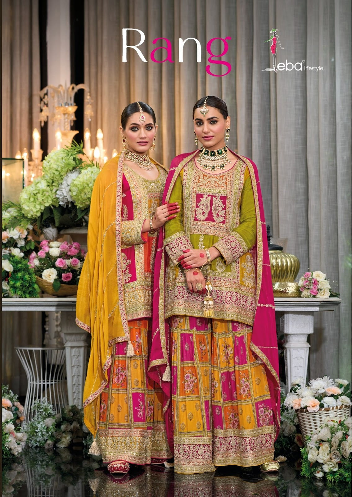 Rang Eba Lifestyle Chinon Readymade Plazzo Style Suits Exporter Ahmedabad