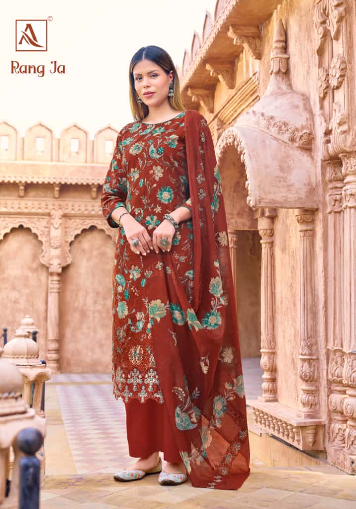 Rang Ja Alok Cambric Cotton Karachi Salwar Suits Exporter India