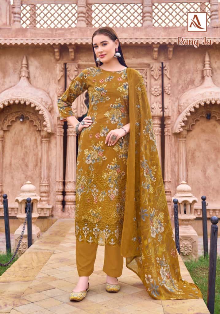 Rang Ja Alok Cambric Cotton Karachi Salwar Suits Exporter India
