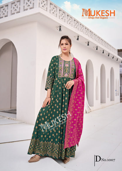 Rang Leela Mukesh Banwery Rayon 14Kg Gown Dupatta Set Manufacturer India