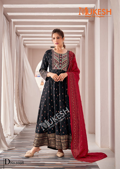 Rang Leela Mukesh Banwery Rayon 14Kg Gown Dupatta Set Manufacturer India