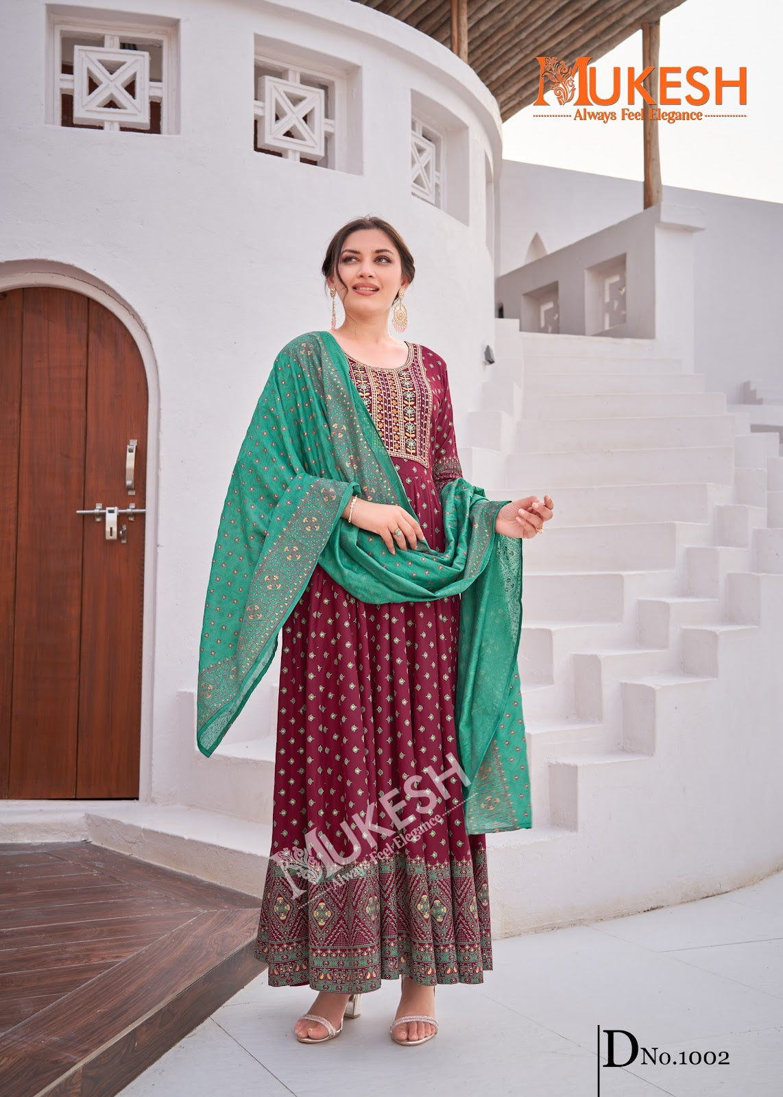 Rang Leela Mukesh Banwery Rayon 14Kg Gown Dupatta Set Manufacturer India