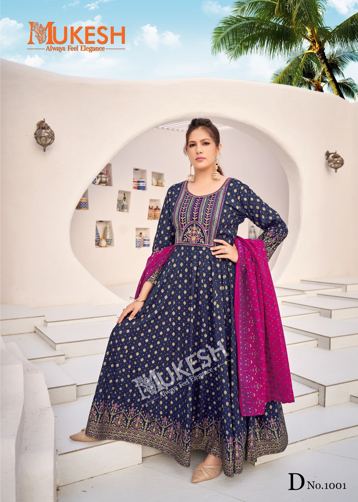 Rang Leela Mukesh Banwery Rayon 14Kg Gown Dupatta Set Manufacturer India
