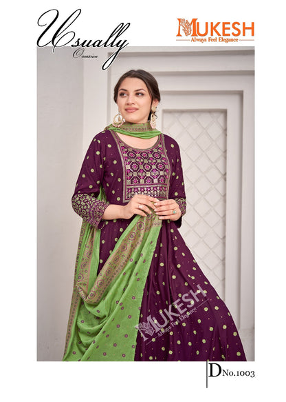 Rang Leela Mukesh Banwery Rayon 14Kg Gown Dupatta Set Manufacturer India