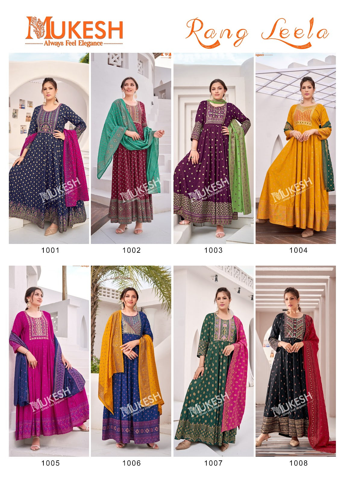 Rang Leela Mukesh Banwery Rayon 14Kg Gown Dupatta Set Manufacturer India