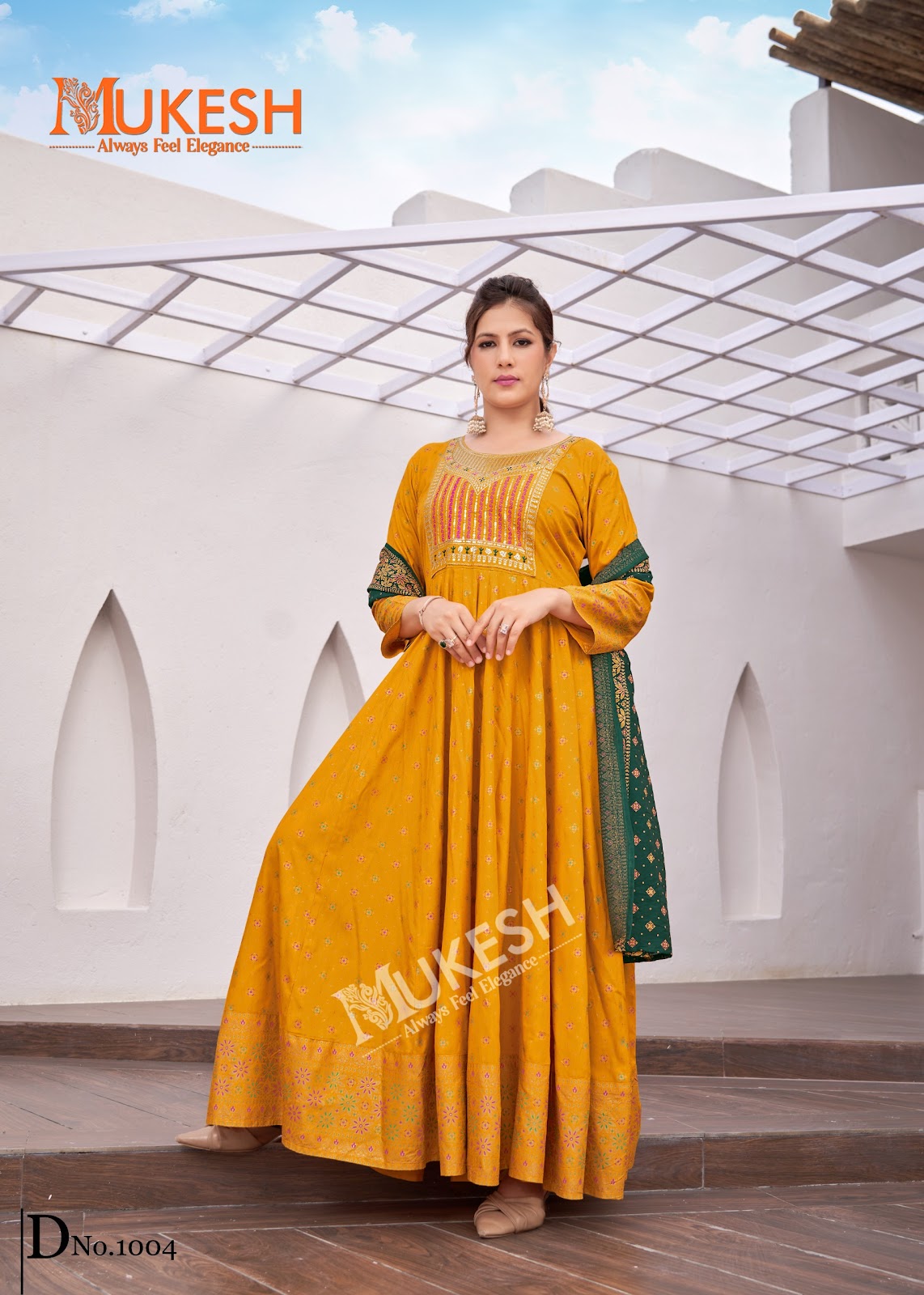 Rang Leela Mukesh Banwery Rayon 14Kg Gown Dupatta Set Manufacturer India