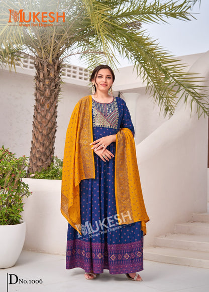 Rang Leela Mukesh Banwery Rayon 14Kg Gown Dupatta Set Manufacturer India