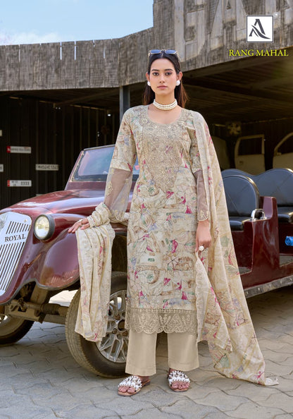 Rang Mahal Alok Cambric Cotton Karachi Salwar Suits Exporter India