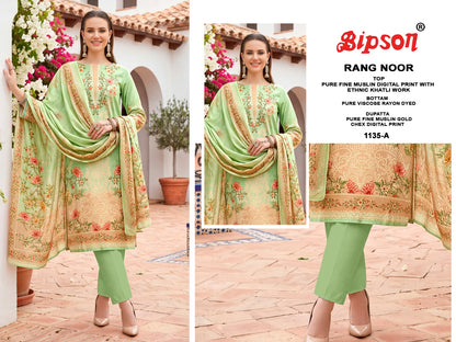 Rang Noor 1135 Bipson Prints Muslin Pant Style Suits Supplier Gujarat