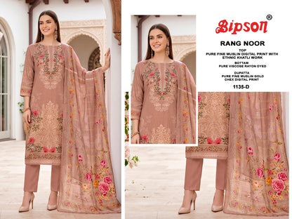 Rang Noor 1135 Bipson Prints Muslin Pant Style Suits Supplier Gujarat
