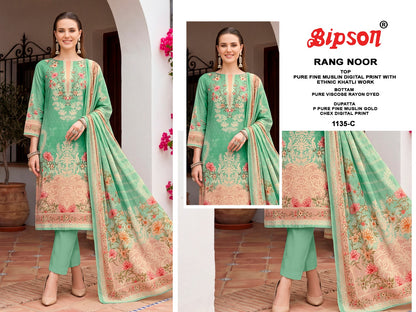 Rang Noor 1135 Bipson Prints Muslin Pant Style Suits Supplier Gujarat