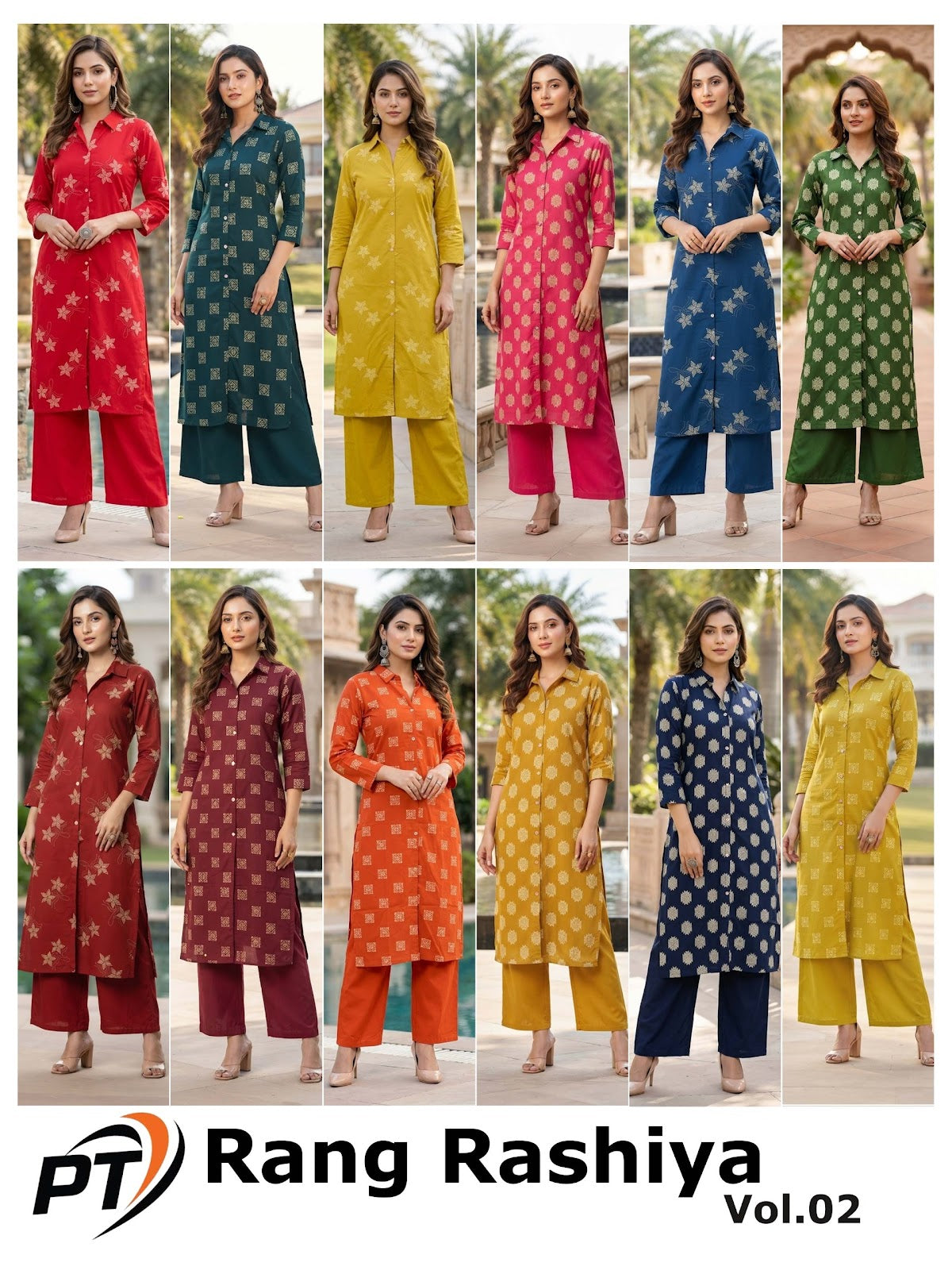 Rang Rashiya Vol 2 Pt Dhabu Cotton Kurti Plazzo Set Supplier Gujarat