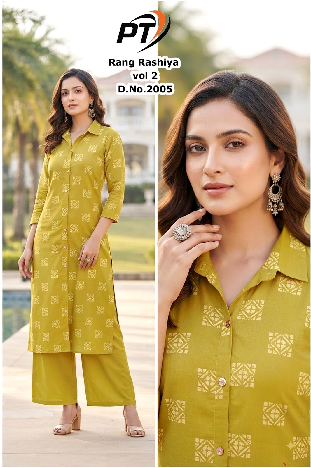 Rang Rashiya Vol 2 Pt Dhabu Cotton Kurti Plazzo Set Supplier Gujarat