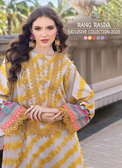 Rang Rasiya 2025 Exclusive Collection Shree Fabs Cotton Pakistani Patch Work Suits Exporter