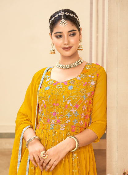 Rang Rasiya Banwery Fox Georgette Gown Dupatta Set Exporter Ahmedabad