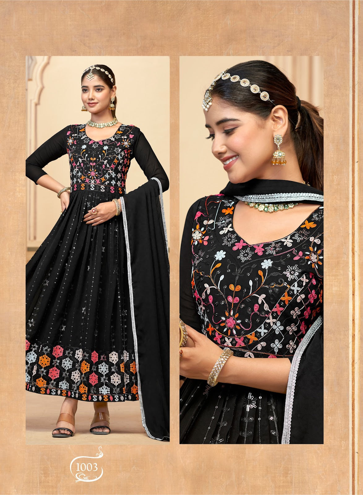 Rang Rasiya Banwery Fox Georgette Gown Dupatta Set Exporter Ahmedabad