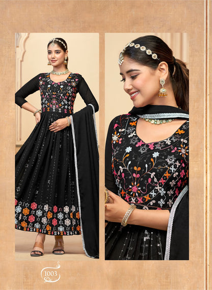 Rang Rasiya Banwery Fox Georgette Gown Dupatta Set Exporter Ahmedabad