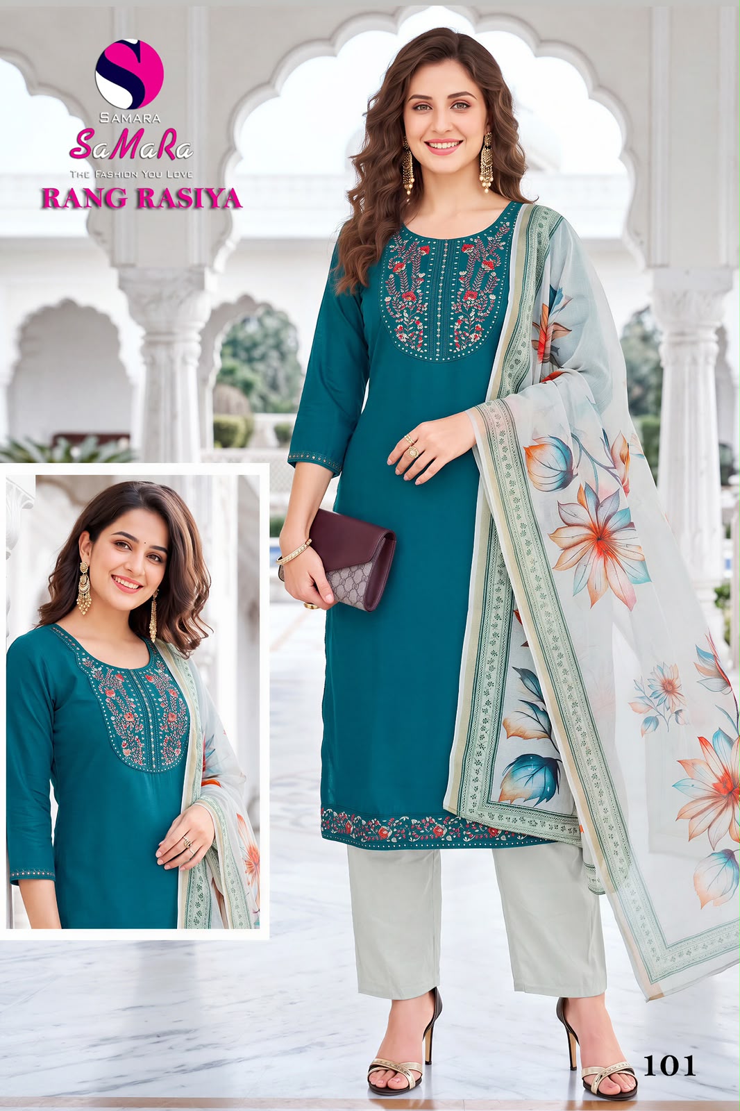 Rang Rasiya Samara Dhabu Cotton Readymade Pant Style Suits Supplier