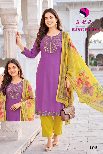 Rang Rasiya Samara Dhabu Cotton Readymade Pant Style Suits Supplier