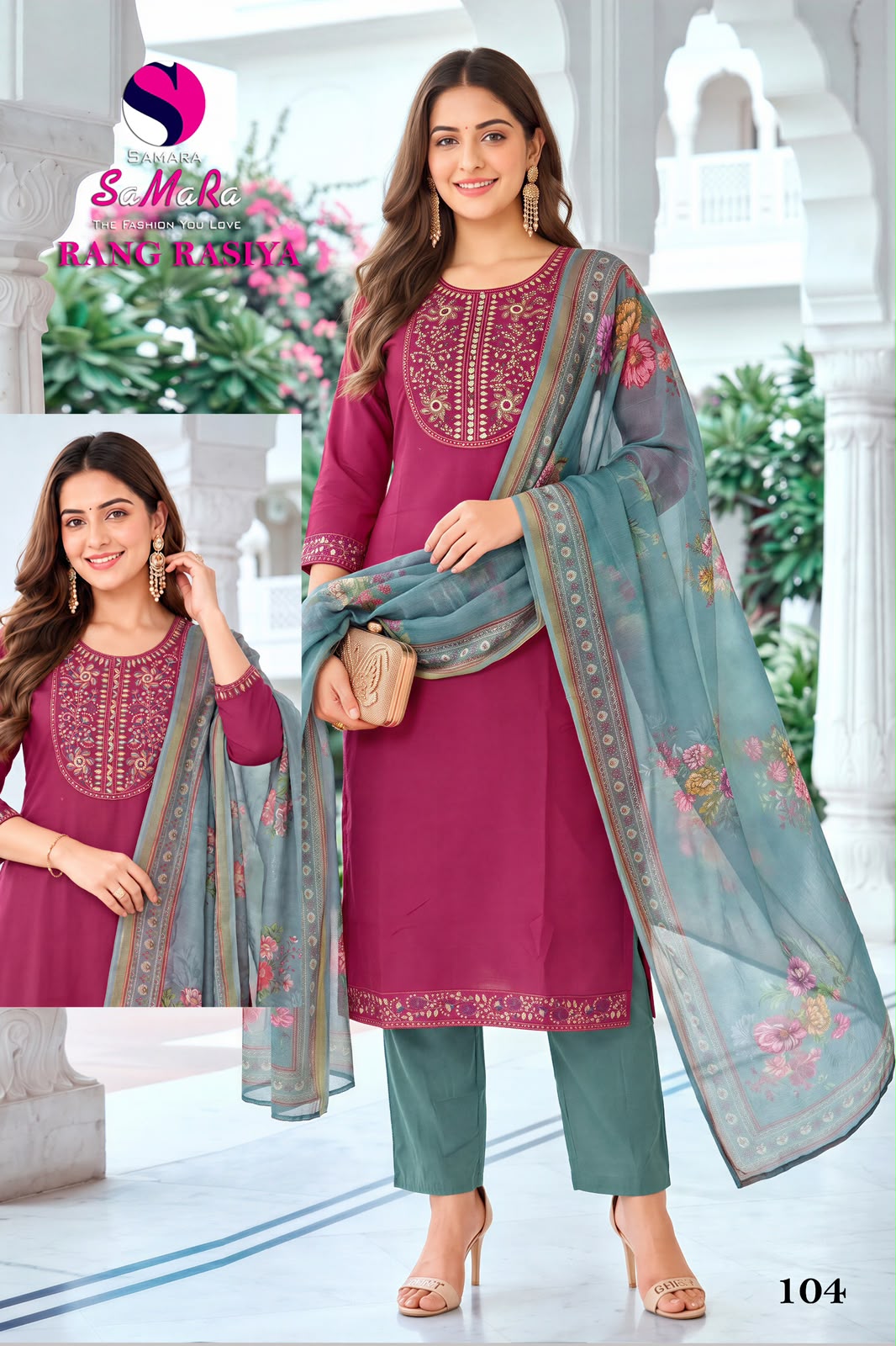 Rang Rasiya Samara Dhabu Cotton Readymade Pant Style Suits Supplier