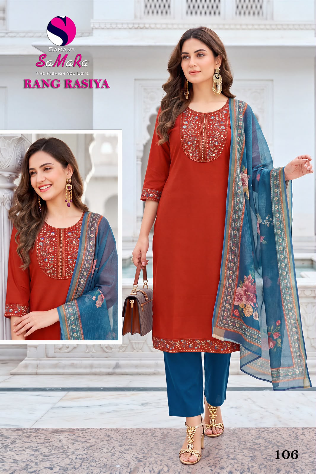 Rang Rasiya Samara Dhabu Cotton Readymade Pant Style Suits Supplier