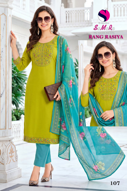 Rang Rasiya Samara Dhabu Cotton Readymade Pant Style Suits Supplier