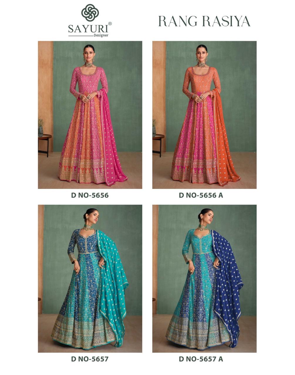 Rang Rasiya Sayuri Georgette Gown Dupatta Set Exporter