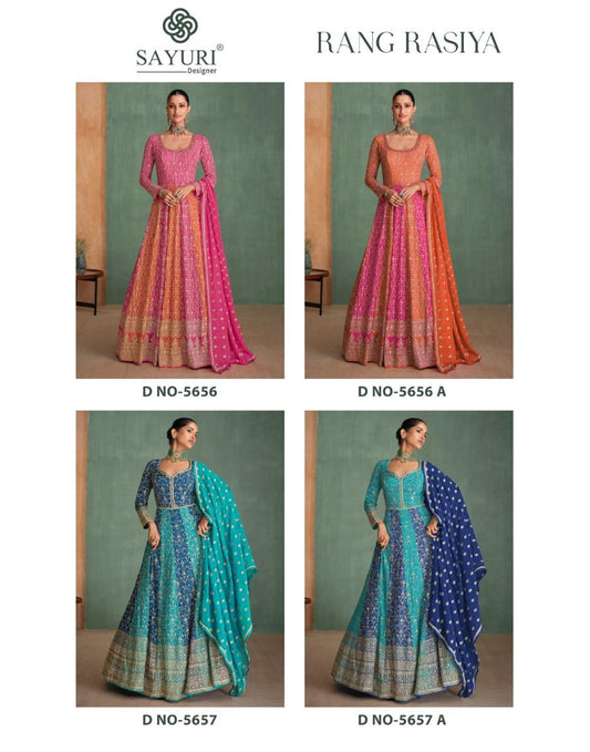 Rang Rasiya Sayuri Georgette Gown Dupatta Set Exporter