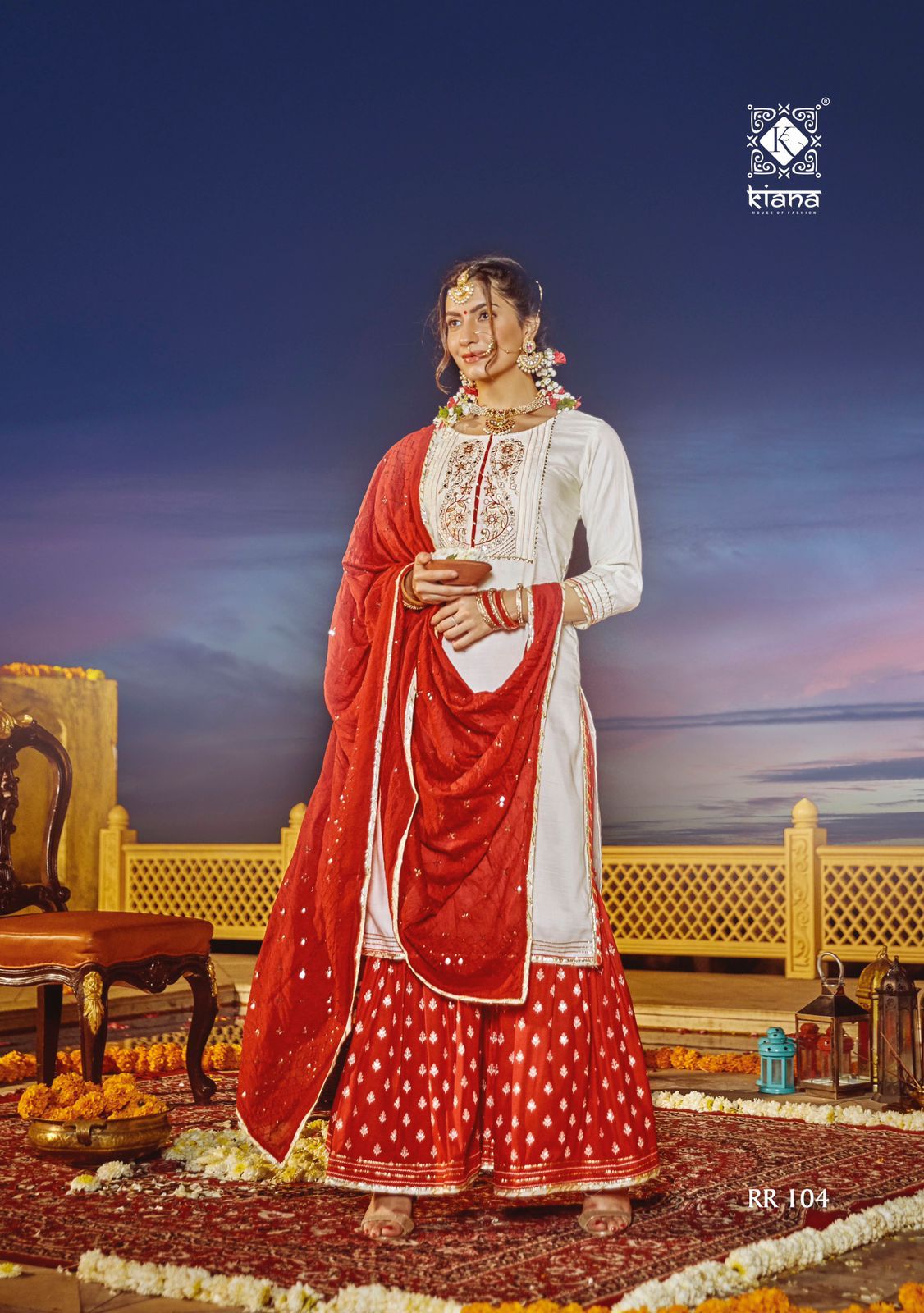 Rang Rasiya Special Karwa Chouth Kiana Muslin Readymade Suits Supplier Ahmedabad