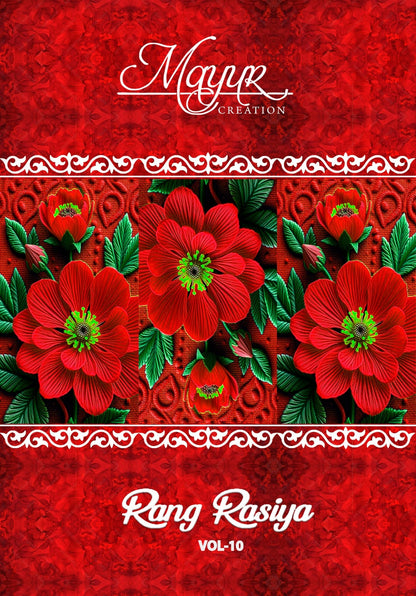 Rang Rasiya Vol 10 Mayur Creation Cotton Dress Material Wholesaler India