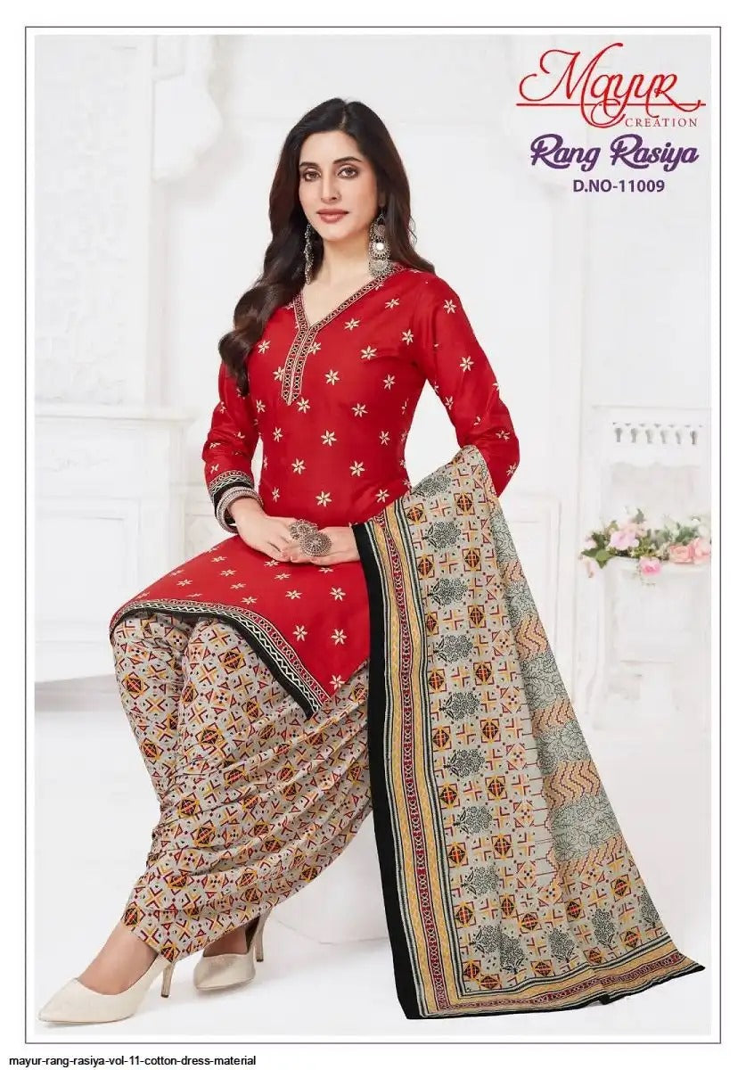 Rang Rasiya Vol 11 Mayur Creation Cotton Dress Material Exporter