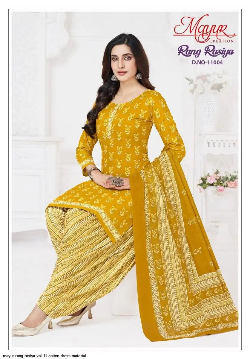 Rang Rasiya Vol 11 Mayur Creation Cotton Dress Material Exporter