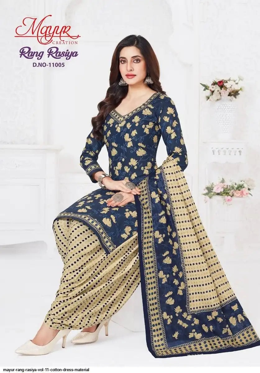 Rang Rasiya Vol 11 Mayur Creation Cotton Dress Material Exporter