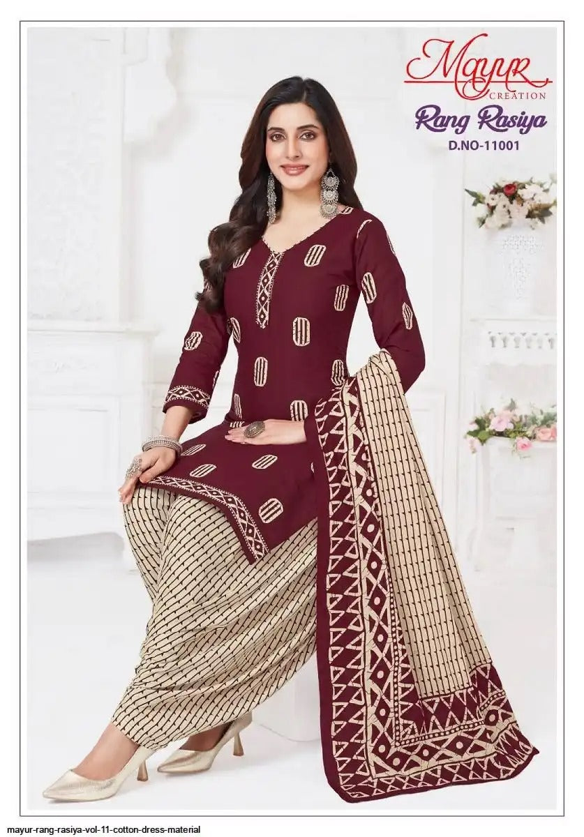 Rang Rasiya Vol 11 Mayur Creation Cotton Dress Material Exporter